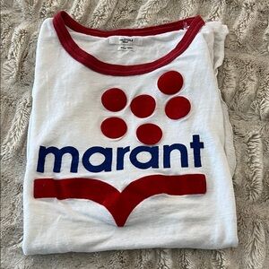 Isabel Marant White and Red Pajama Top